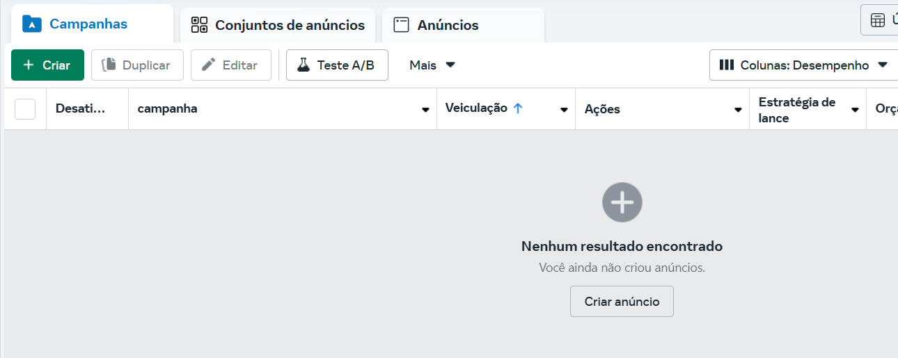 crie sua primeira campanha